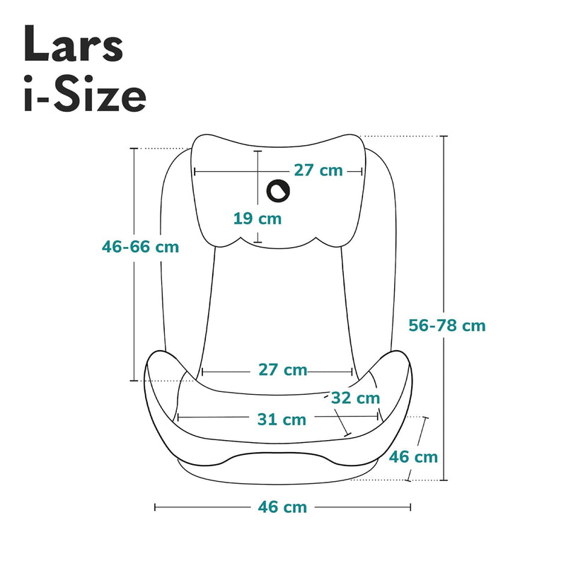 LIONELO LARS i-Size Kinderautositz 100–150 cm, Gruppe 2 3, Seitenschutz 10 Grad, Kopfstützenverstell