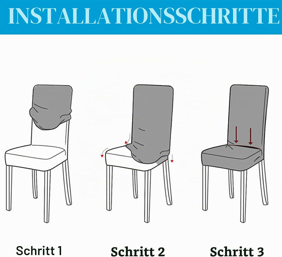 HZDHCLH Stuhlhussen 6er Set Stuhlbezüge Stretch abnehmbar, waschbar, Esszimmerstuhl-Schutzsitz für H