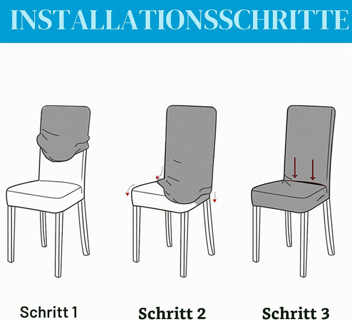 HZDHCLH Stuhlhussen 4er Set Stuhlbezüge Stretch abnehmbar, waschbar, Esszimmerstuhl-Schutzsitz für H