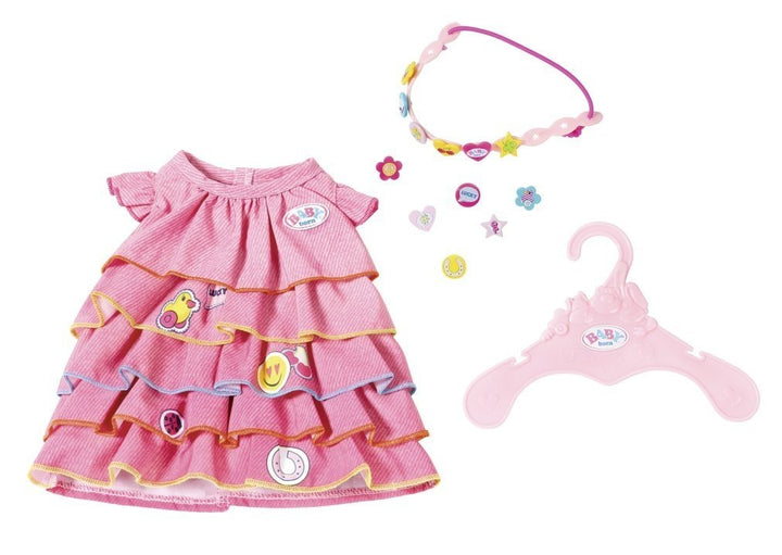 BABY born 824481 Sommerkleid Set mit Pins Puppenkleidung 43 cm, bunt