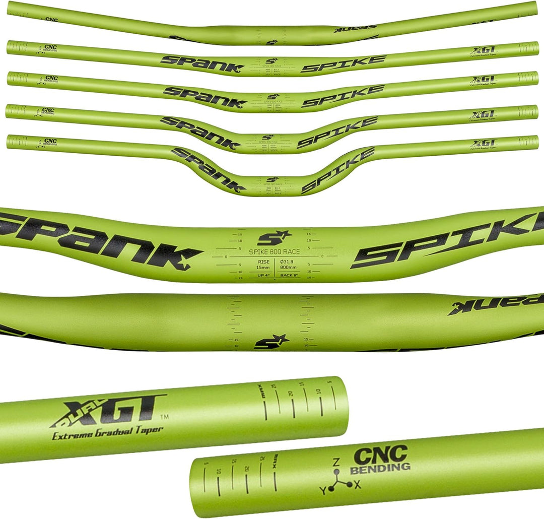 Spank Spike 800 Race bar, XGT, 31.8 mm, shotpeen Lenker, Green, 30 mm green 30 mm, green 30 mm
