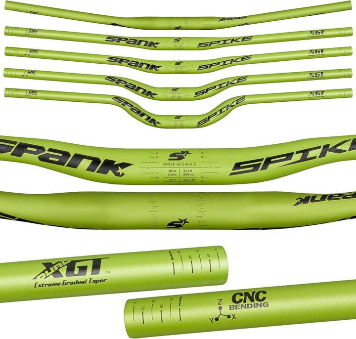 Spank Spike 800 Race bar, XGT, 31.8 mm, shotpeen Lenker, Green, 30 mm green 30 mm, green 30 mm