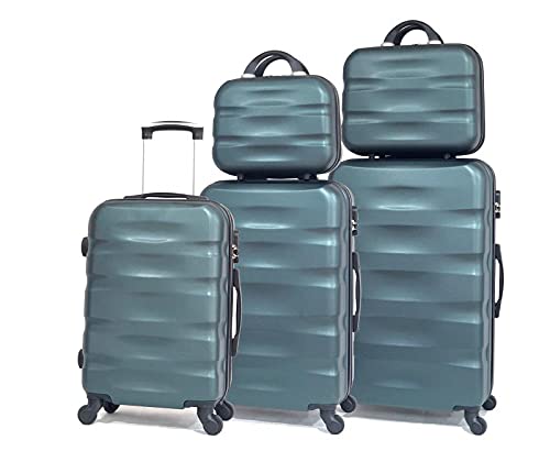 Celims Französische Marke – Set mit 5 Koffern aus festem Material, Dunkelgrün (5806), one size, Dunk