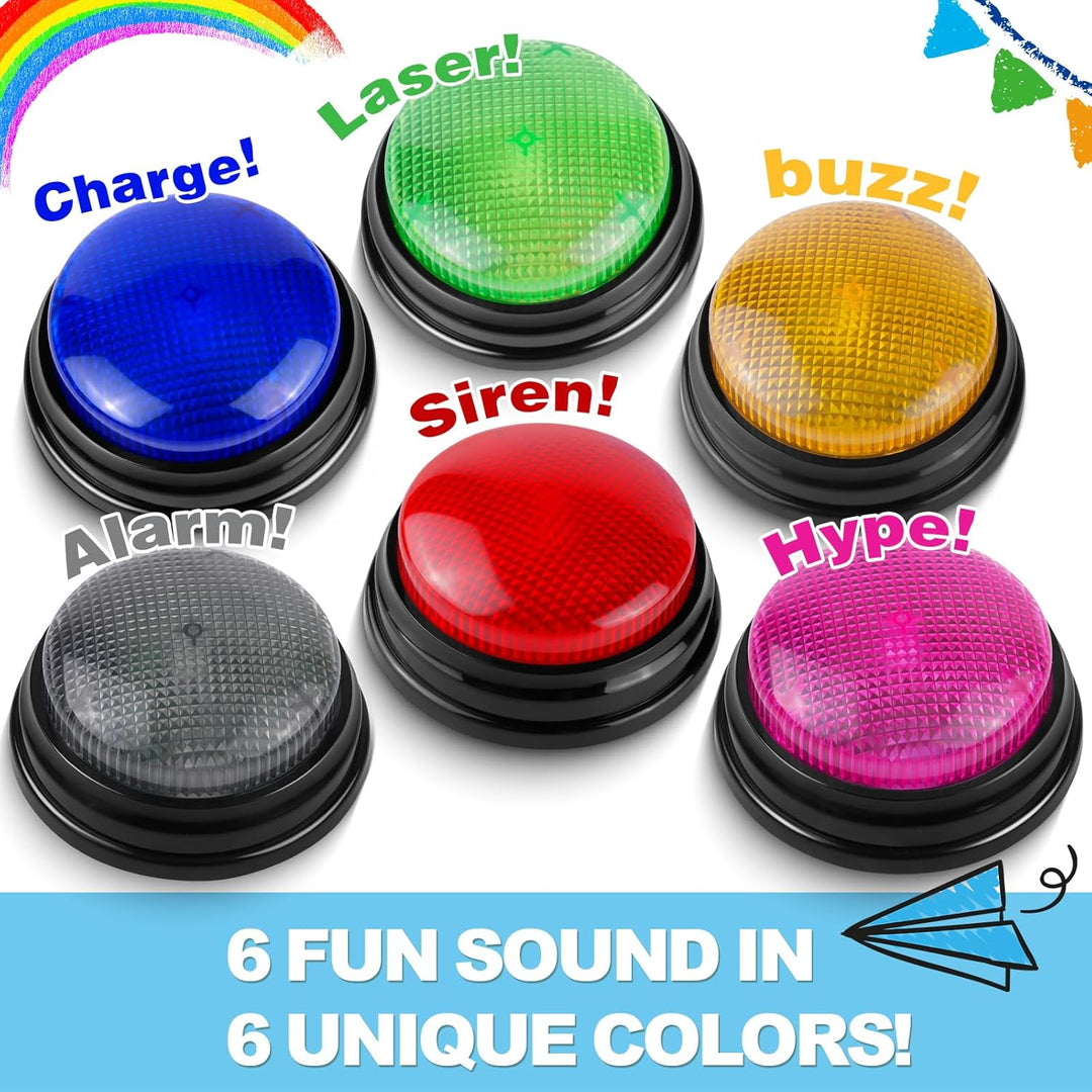 BEAN LIEVE Buzzers for Trivia Games - Set of 6 Game Buzzers, Compact Portable Buzzers for Classroom