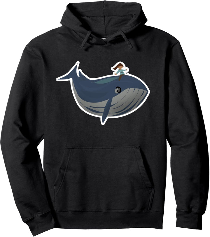 Lustig der Wal mit Mädchen Reiter Magischer fliegender Pullover Hoodie