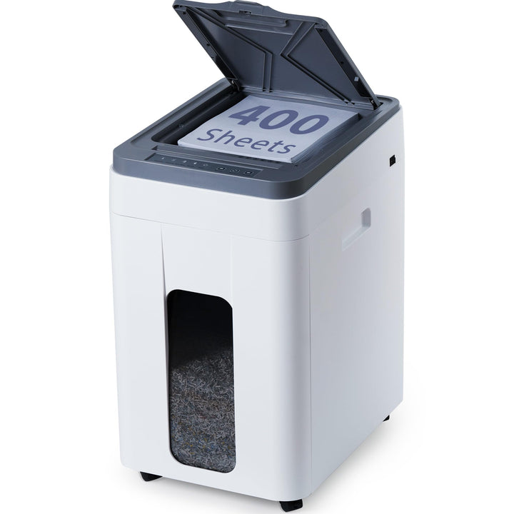 Aktenvernichter Papierschredder Paper Shredder: 400-Blatt Auto-Feed P5 Mikroschnitt Partikelschnitt