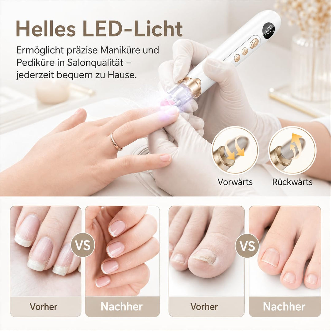 Nagelfräser Kabellose Elektrische Nagelfeile, Maniküre Pediküre Set 5 Elektrisch, Professionell Elek