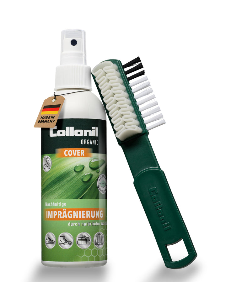 Collonil Wildleder Imprägnier Set mit Bürste für Nubuk, Velour, Rauleder