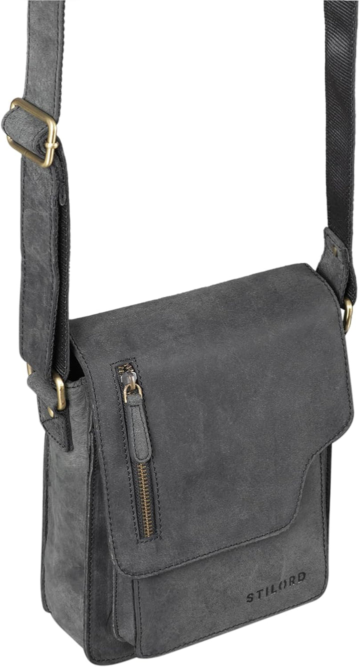 STILORD 'Pete' Umhängetasche Leder klein Männer Schultertasche Vintage Messenger Bag Herren 8,4 Zoll
