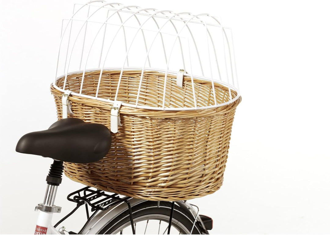 Aumüller Fahrrad-Tierkorb mit Halter, L: 52 cm + Schutzhaube - Gepäckträgermontage