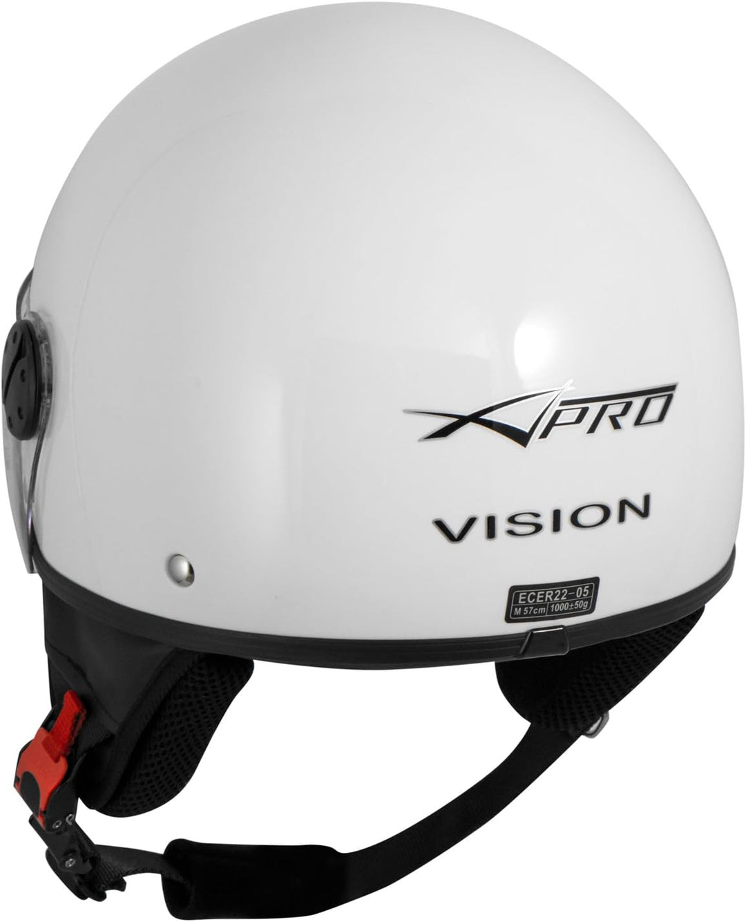 Motorradhelm Motorrad Roller Jet Helm Demi Mit Viser SonicMoto 55-56 cm ( S) Weiss, 55-56 cm ( S) We