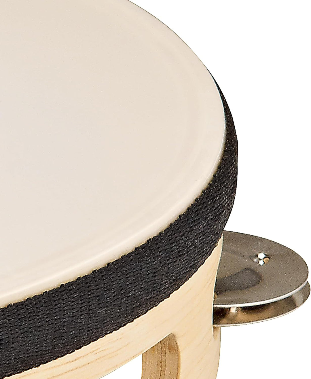 Nino Percussion NINO25 Holztamburin mit Fell 25,4 cm (10 Zoll) einreihig