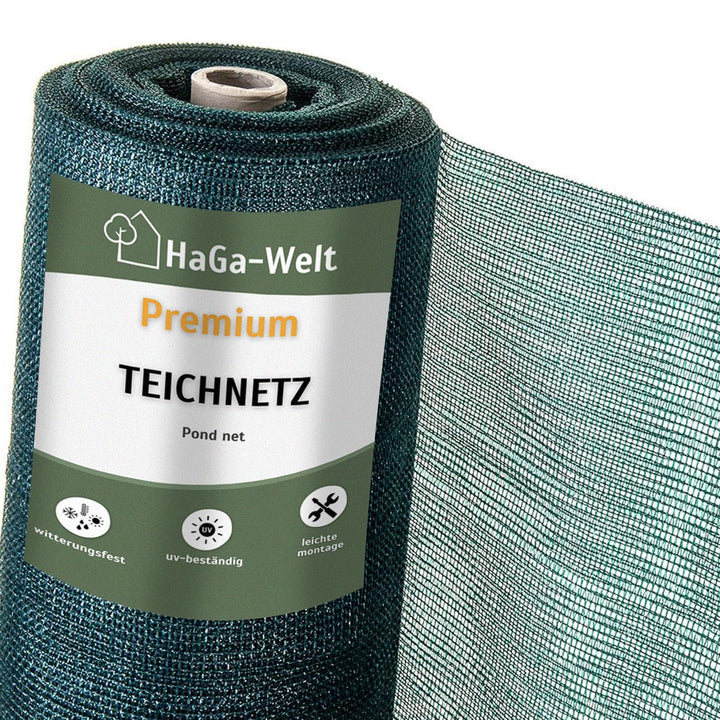 HaGa Premium Teichnetz &amp; Pool Abdecknetz – 2,6 m Breite | 15m Länge | dunkelgrün – UV-beständiges, f