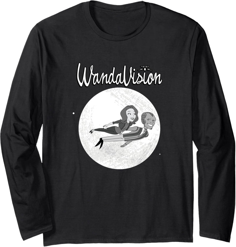 Marvel WandaVision Wanda & Vision Retro-Cartoon-Mondflug Langarmshirt