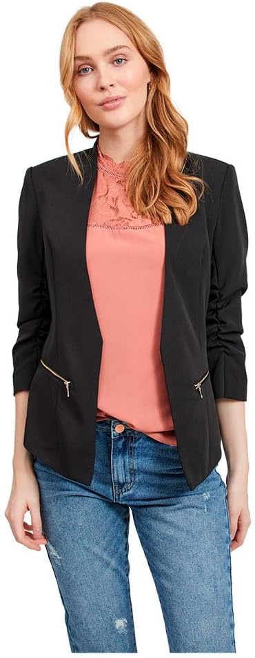 Vila Damen Blazer 36 Schwarz, 36 Schwarz