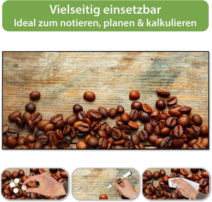 banjado Magnettafel schwarz 78 x 37cm / Magnetwand Metall/Magnetpinnwand als Memoboard/Pinnwand Magn