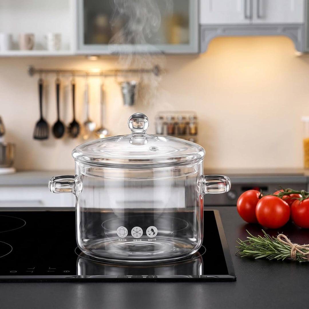 Garneck Hochwertiger Transparenter Glastopf Mit Deckel Und Doppelgriff Hitzebeständig Für Babynahrun