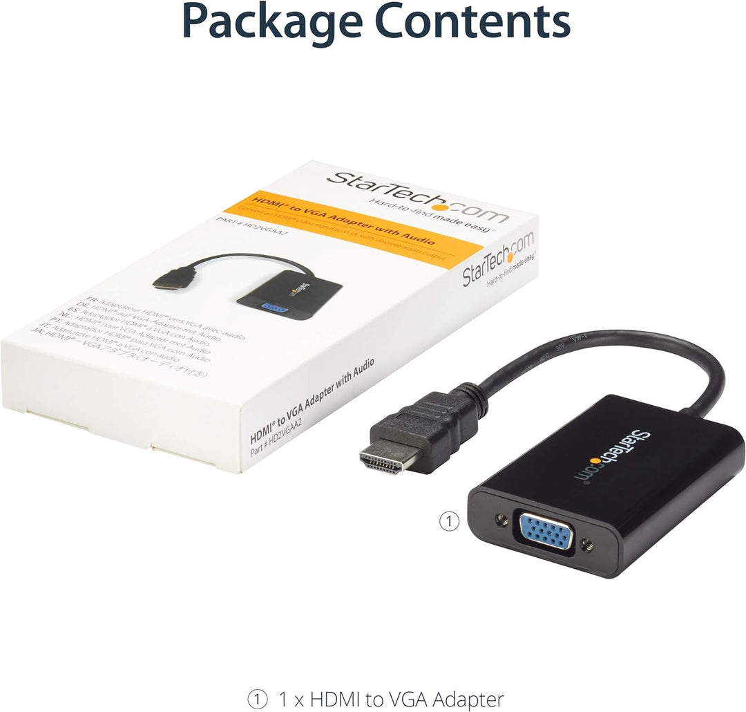 StarTech.com HDMI auf VGA Adapter (Display Adapter HDMI VGA, HDMI auf VGA Video-Konverter für Laptop