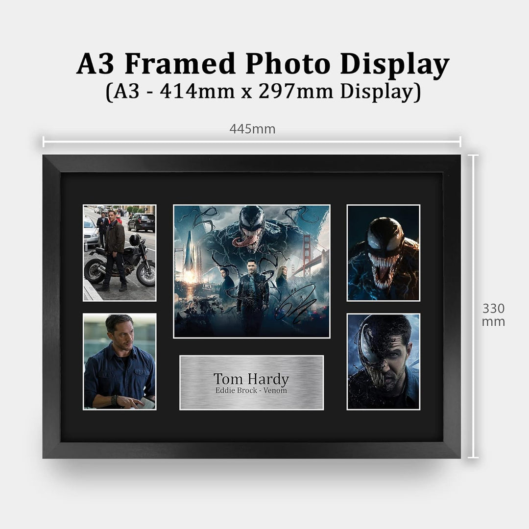 HWC Trading FR A3 Tom Hardy Venom Gifts Autogramm, gedruckt, signiert, für Film-Fans, gerahmt, A3 To