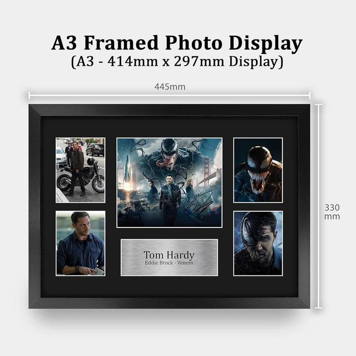 HWC Trading FR A3 Tom Hardy Venom Gifts Autogramm, gedruckt, signiert, für Film-Fans, gerahmt, A3 To