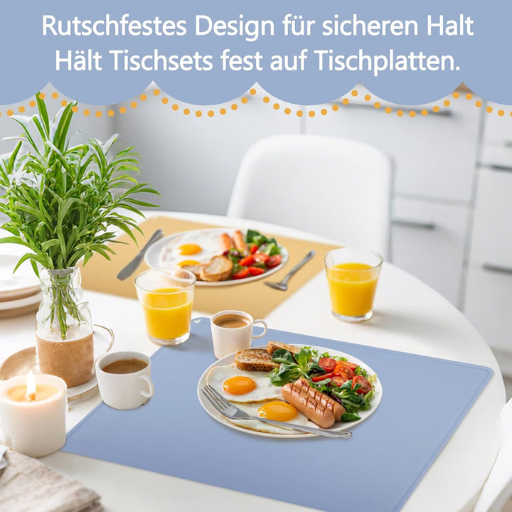 2 Stück Malunterlage für Kinder, mit Magnetischer Absorptionsclip, Schreibtischunterlage Silikonmatt