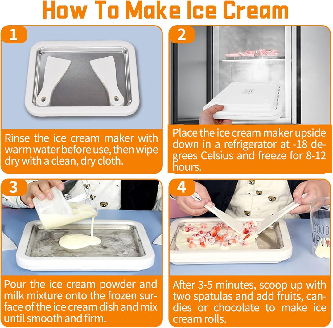 Eismaschine mit 2 Spateln, Eisplatte Eis Rolls für Kinder und Familien, Eiscreme Maschine, Eisplatte
