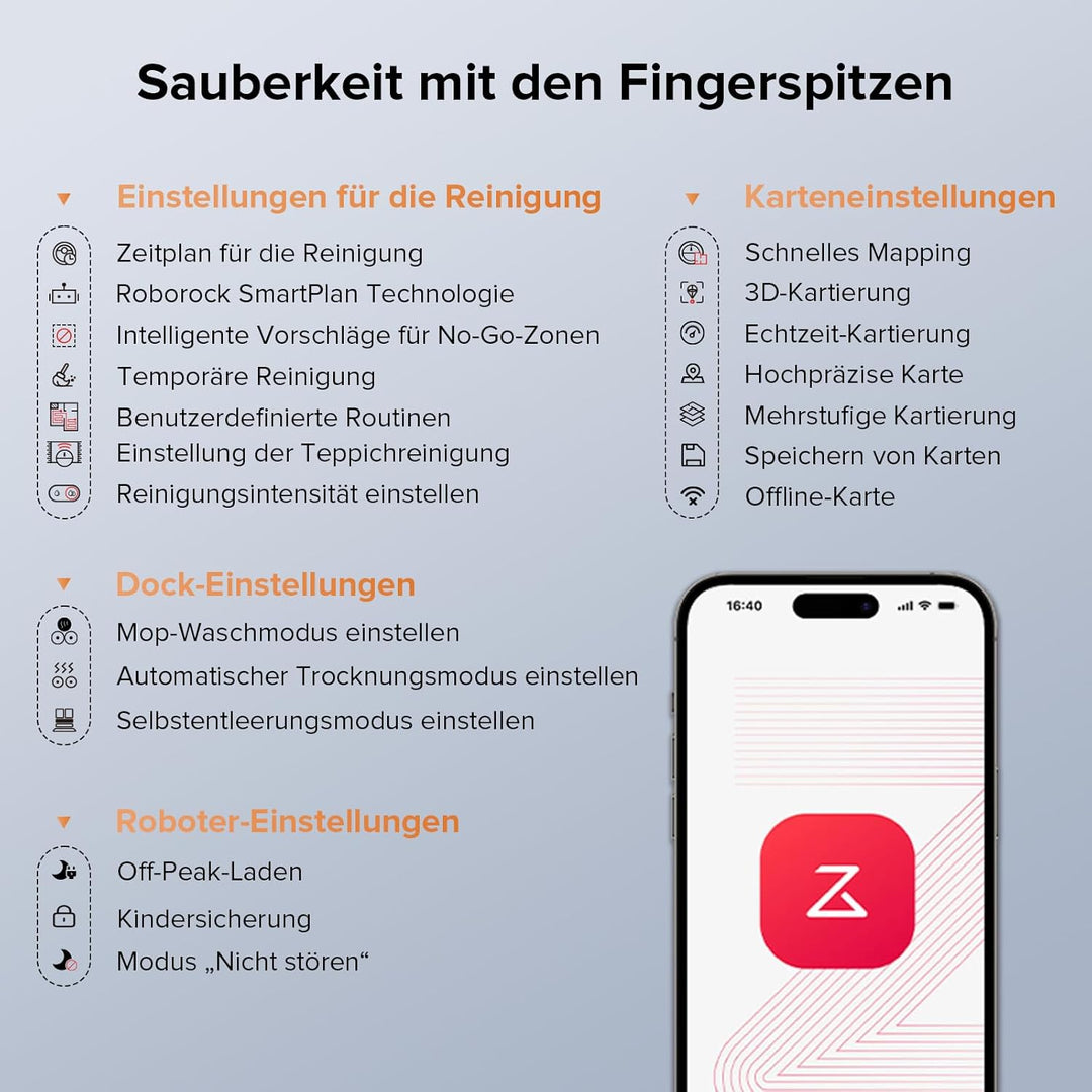 roborock Qrevo Edge S5A Saugroboter mit Wischfunktion,Dual Anti-Tangle-System,18.500Pa,FlexiArm Desi
