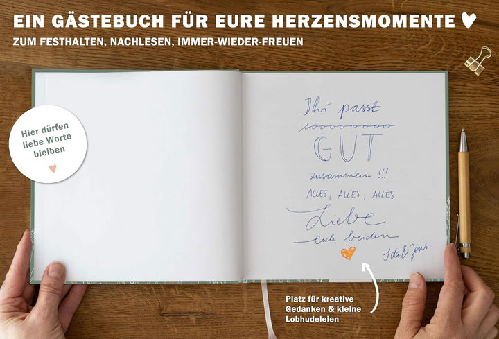 Eine der Guten Gästebuch blanko 100 Seiten, Hochzeit und Geburtstag, Grün | Zum freien Gestalten ohn