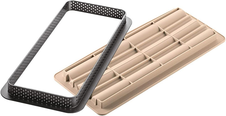 Silkomart 23.109.13.0065 TARTE Bamboo,kit Composed by Silicone Mould thermoplastic Ring, Black and L