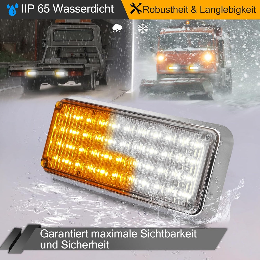 ROUTEKING Drahtlose Warnleuchte Blinklicht - 2x42 Magnetische Rundumleuchte AKKU 5 Stroboskop-Modi B