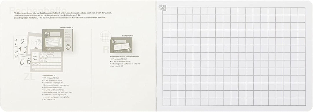 Oxford Rechenheft, A5 quer, Lineatur R (1. Klasse), rot, 10 Stück