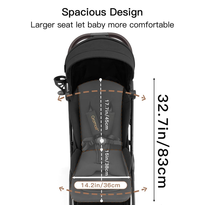 Gravity faltbarer Baby-Kinderwagen, Tragbarer Reise-Kleinkindbuggy Mit Verstellbarer Rückenlehne &amp; S