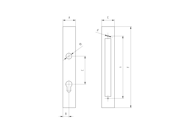 Sellon24 Schlosskasten für Zylinderschloss Edelstahl AISI 304 Profil 40x40 mm Länge 300 mm Flügeltor