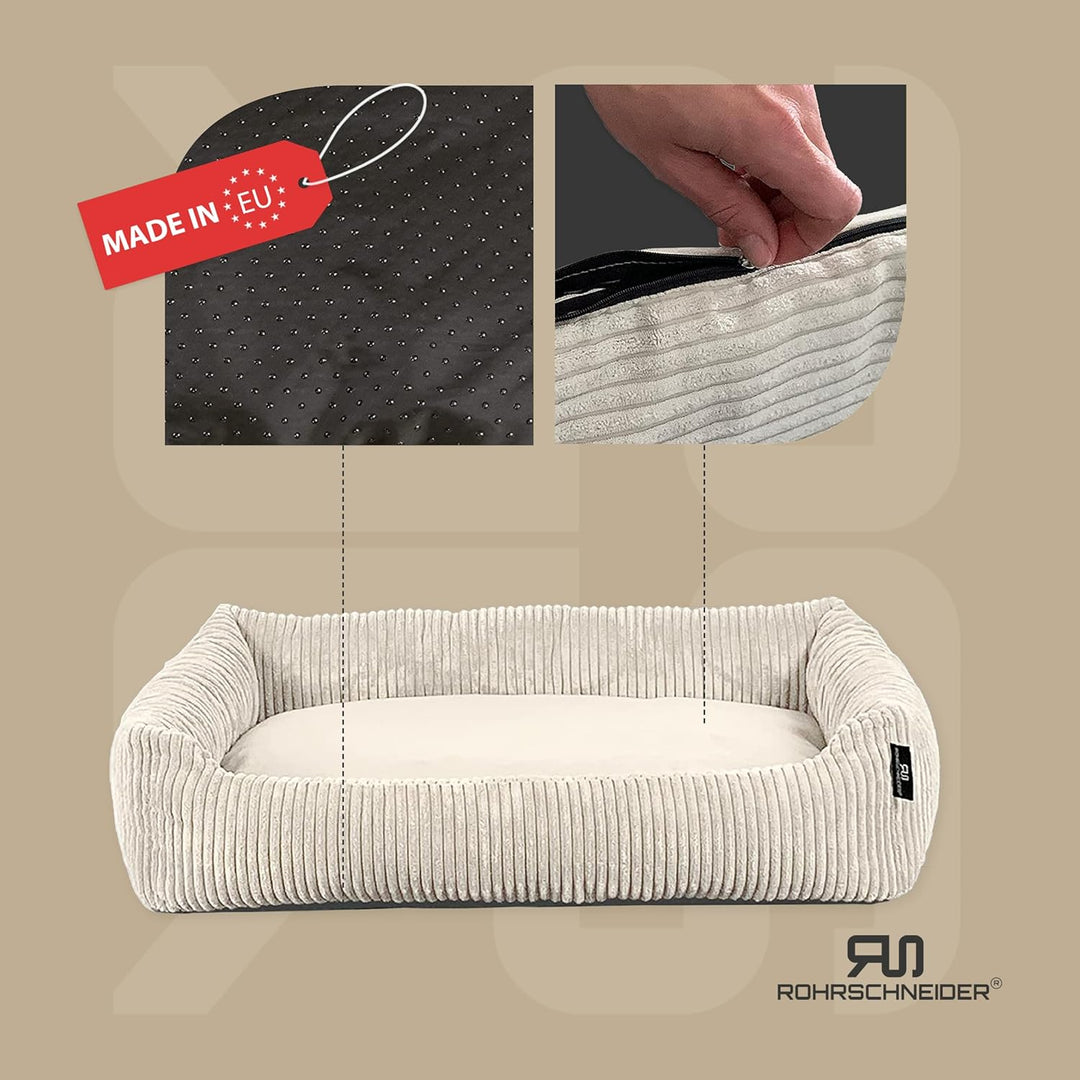 Rohrschneider Katzenbett Cordstoff mit Spielkugelset (Beige, breiter Cordstoff) Beige breiter Cordst