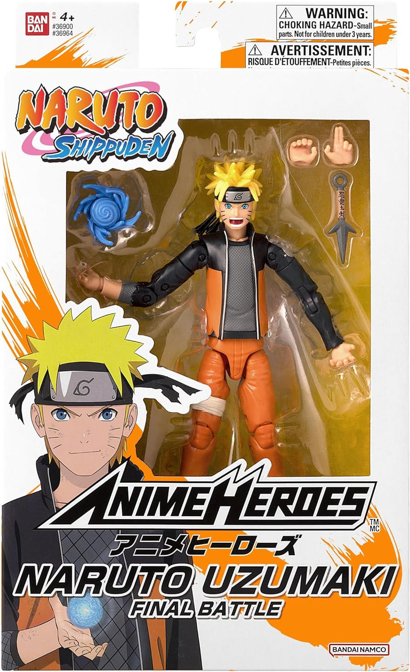 Bandai – Anime Heroes – Naruto Shippuden – Anime Heroes Figur 17 cm – Naruto Uzumaki (Final Battle)