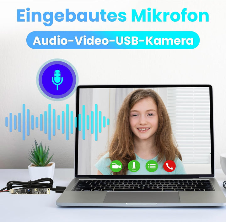 G 8MP USB Kameramodul mit Mikrofon Weitwinkel PC Kamera für Computer 4K Lightburn Kamera für Lasergr