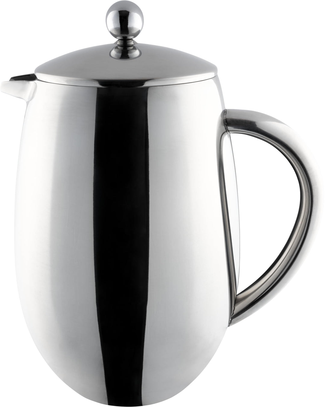 Café Olé BFD-06 Doppelwandiger, Bauchiger Kaffeebereiter aus hochwertigem Edelstahl 18/10 – Hochglan