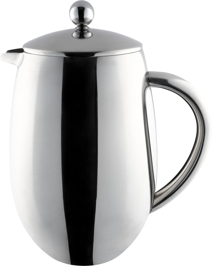 Café Olé BFD-06 Doppelwandiger, Bauchiger Kaffeebereiter aus hochwertigem Edelstahl 18/10 – Hochglan