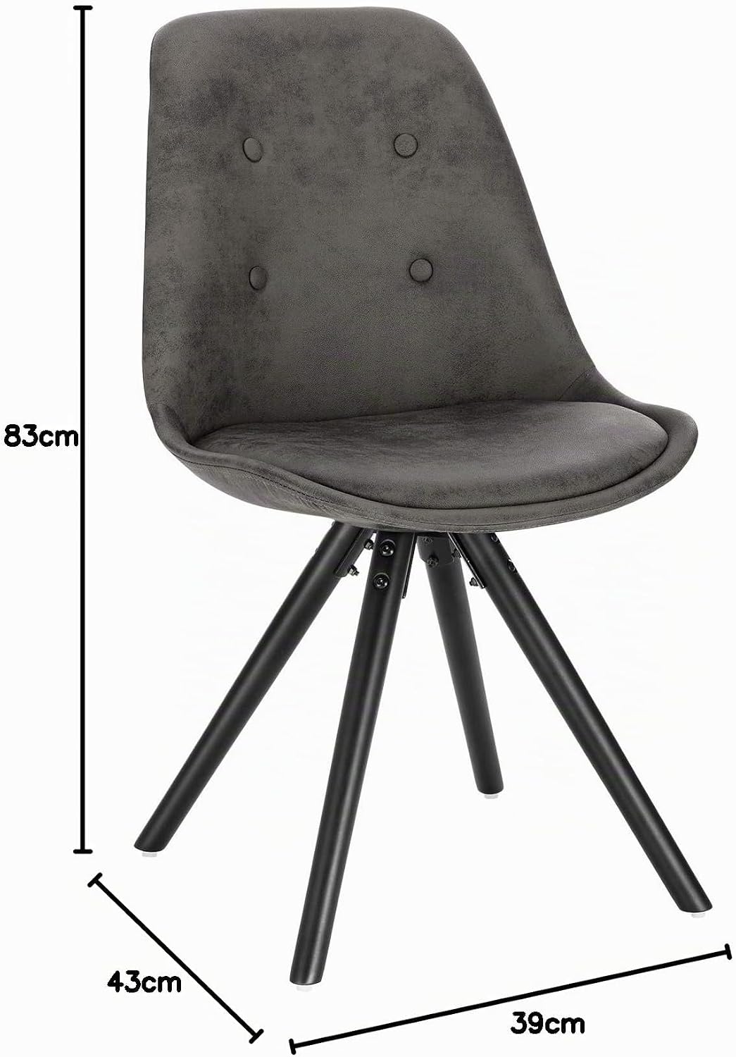 WOLTU 1x Esszimmerstühle, Küchenstuhl, Skandinavisch Design, schminktisch Stuhl, Loungesessel, Polst