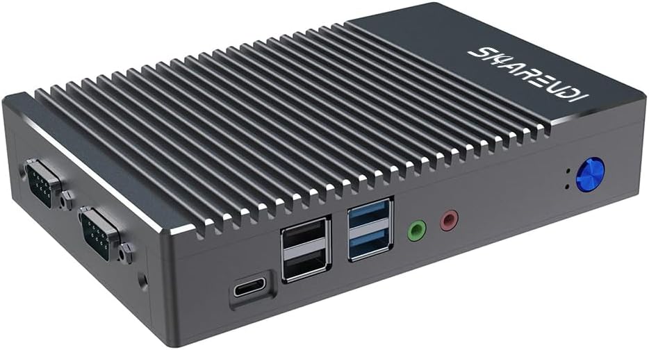 Sharevdi Fanless Mini PC, Micro pc AMD 6400T (1.0GHz-1.6GHzz), Mini Desktop Computer HD/VGA/BT4.0/Ty