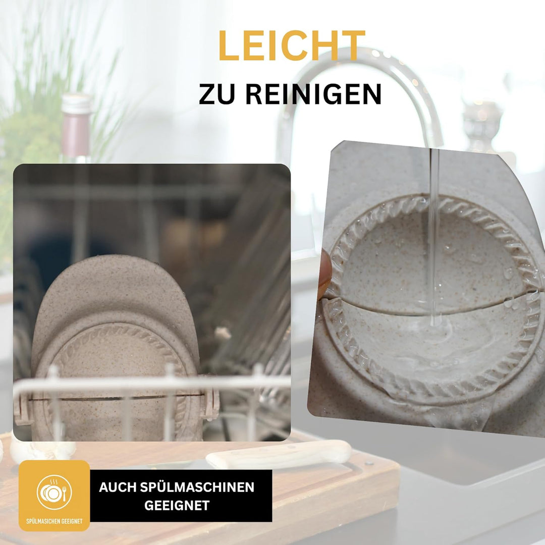 Bergduft Dumpling Maker Set 7-teilig – Teigtaschenformer & Ravioli Former aus Kunststoff mit Edelsta