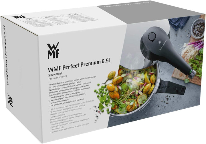 WMF Perfect Premium One Pot Schnellkochtopf Induktion 6,5l, Dampfkochtopf 22 cm, Cromargan Edelstahl