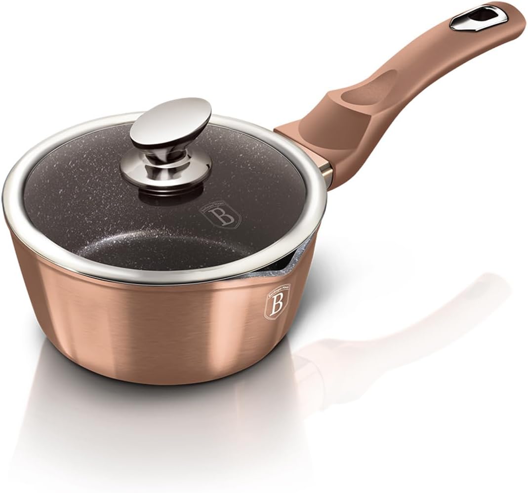 Berlinger Haus Rose Gold Collection Stieltopf mit Glasdeckel Thermo 16 cm
