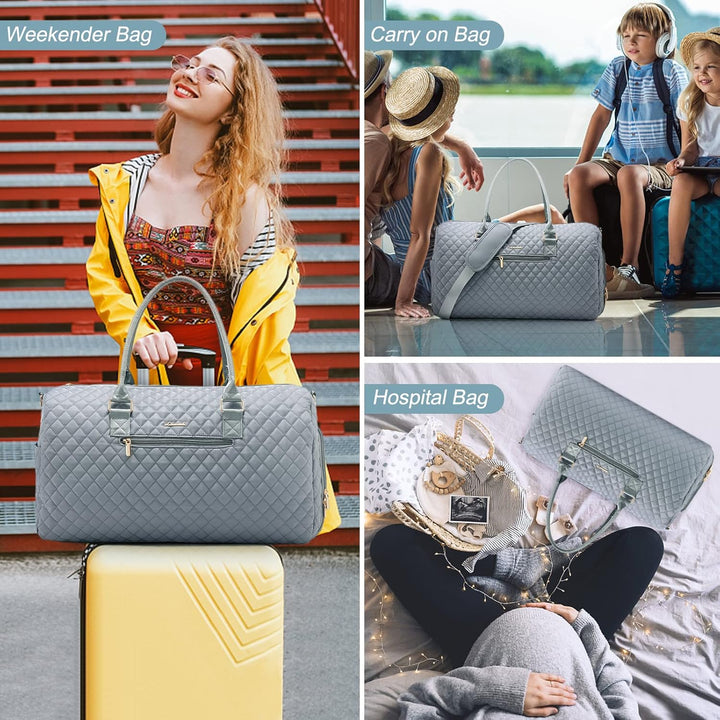 LOVEVOOK Reisetasche Damen, Weekender Travel Bag Kliniktasche Geburt Sporttasche mit Kulturtasche, S
