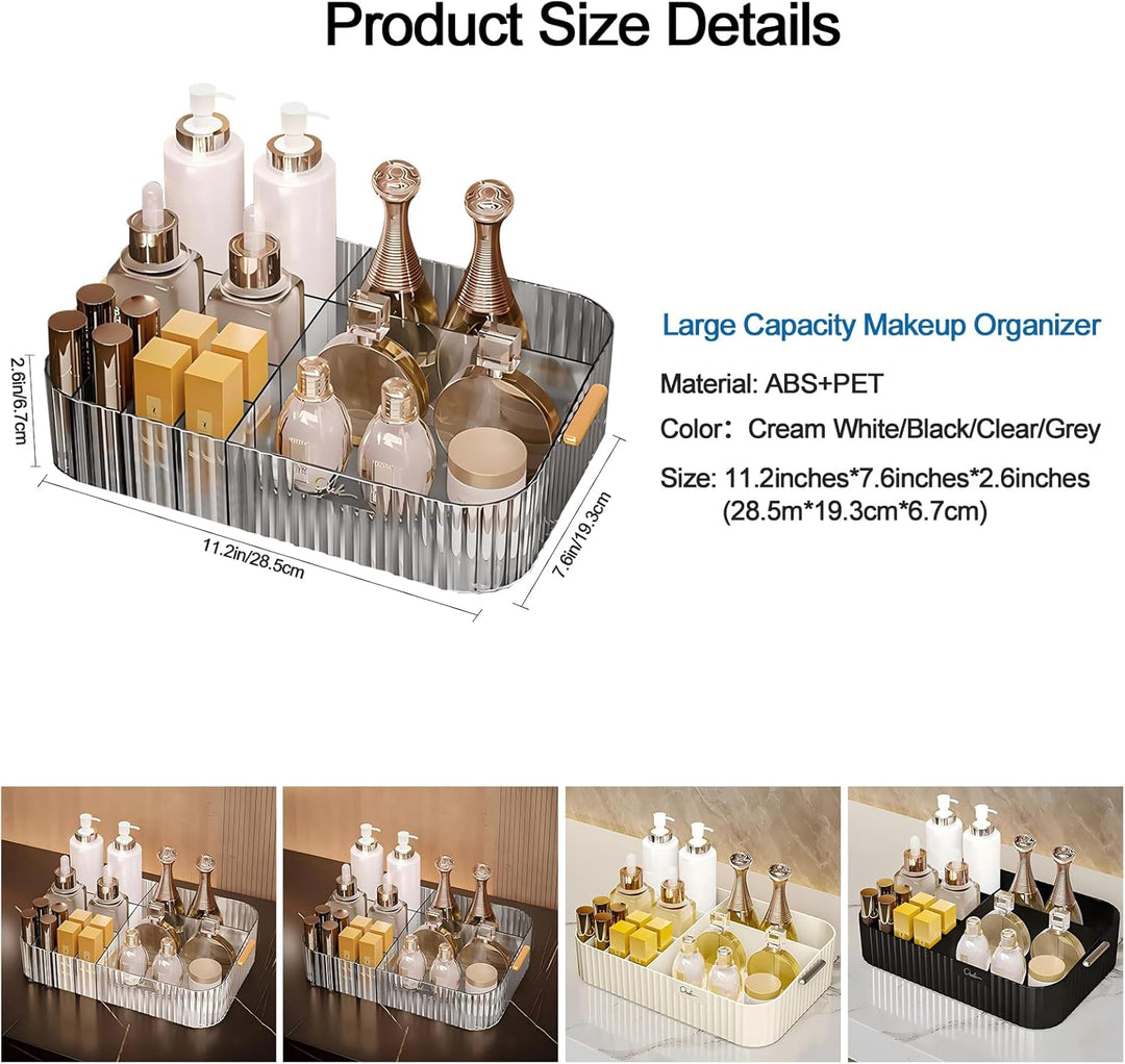 DASITON Make up Organizer mit Fächern, Grosser Make up Aufbewahrung Kosmetik Organizer für Badezimme