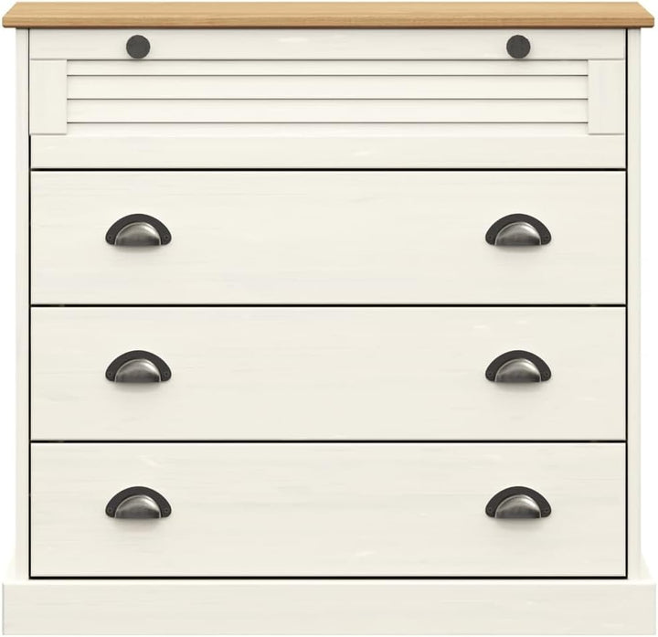 Festnight Kommode Mit Schubladen VIGO Kommode Weiss Schlafzimmer 80x40x76 cm Holzschrank Sideboard W