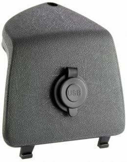 Gepäckfachblende links, SIP schwarz, inkl. 2-fach USB Anschluss kompatibel für VESPA GTS i.e. 300 ZA