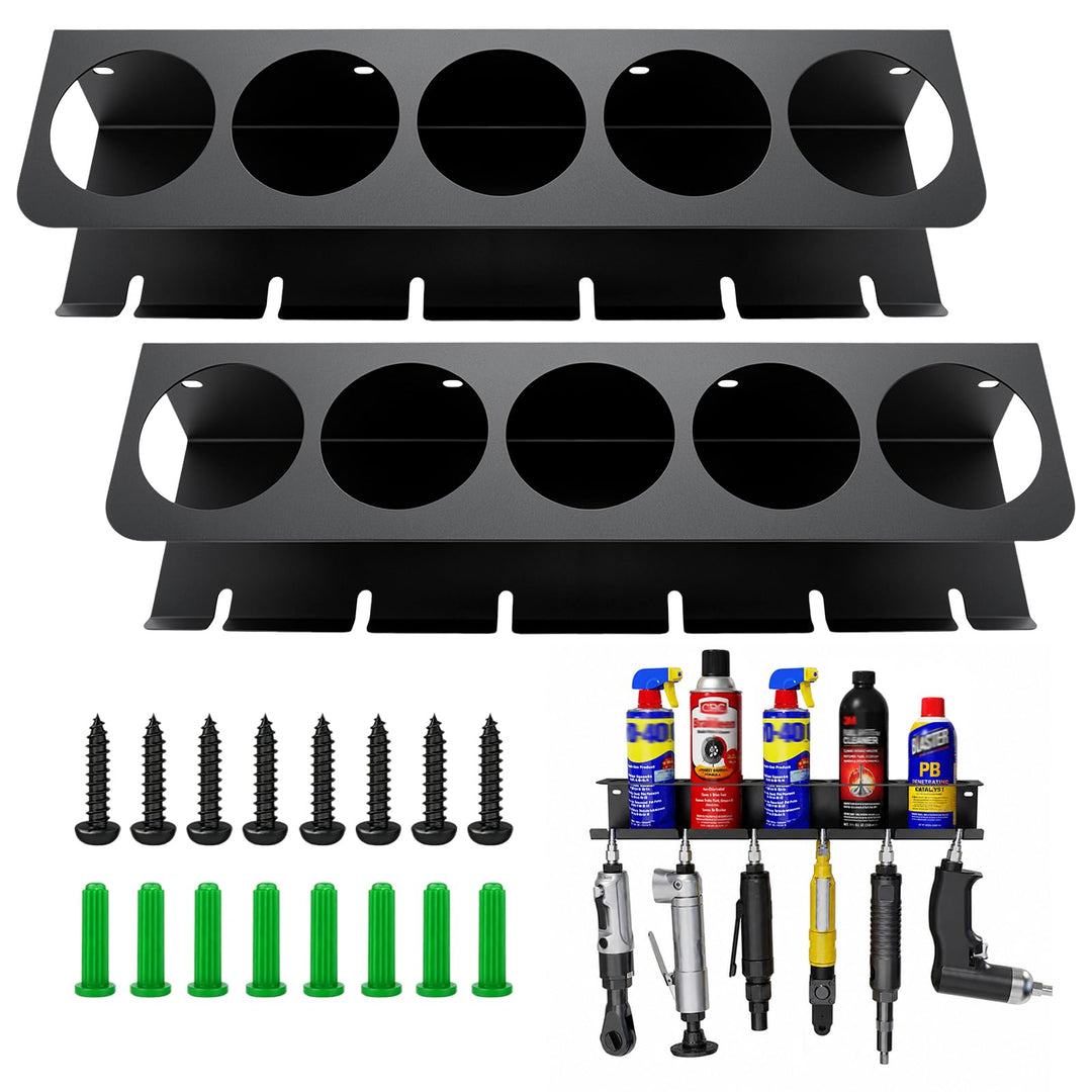 2 Stück Dosenhalter für Sprühflaschen, 5 Sprühdosen und 6 Schlitzen | Werkzeug Wandhalterung Regal,