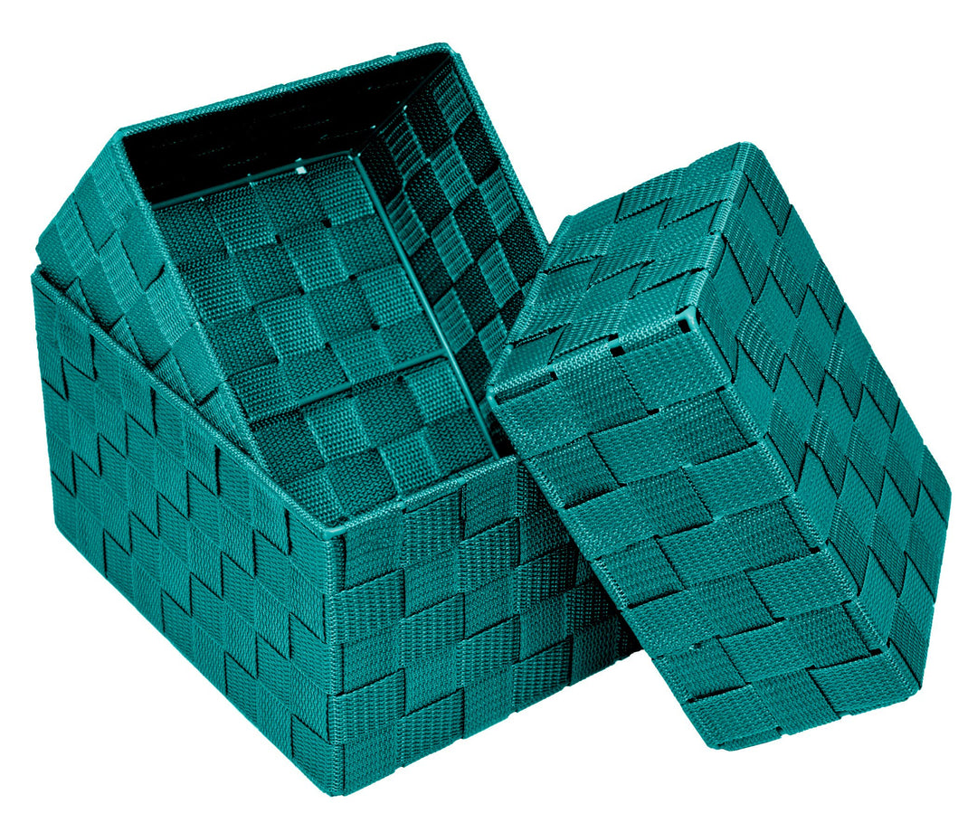 Lashuma Badkörbe 3er Set, Box Grössen: 24x18x14 cm, 21x16x12 cm und 19x14x10 cm, Offene Regalkörbe F