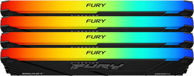 Kingston FURY Beast RGB 64GB 3600MT/s DDR4 CL18 DIMM (Kit mit 4) PC Arbeitsspeicher KF436C18BB2AK4/6